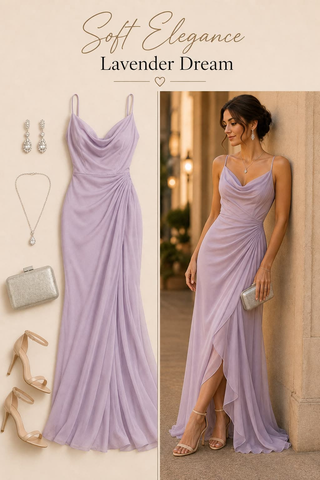 Soft Elegance: The Dreamy Lavender Evening Gown