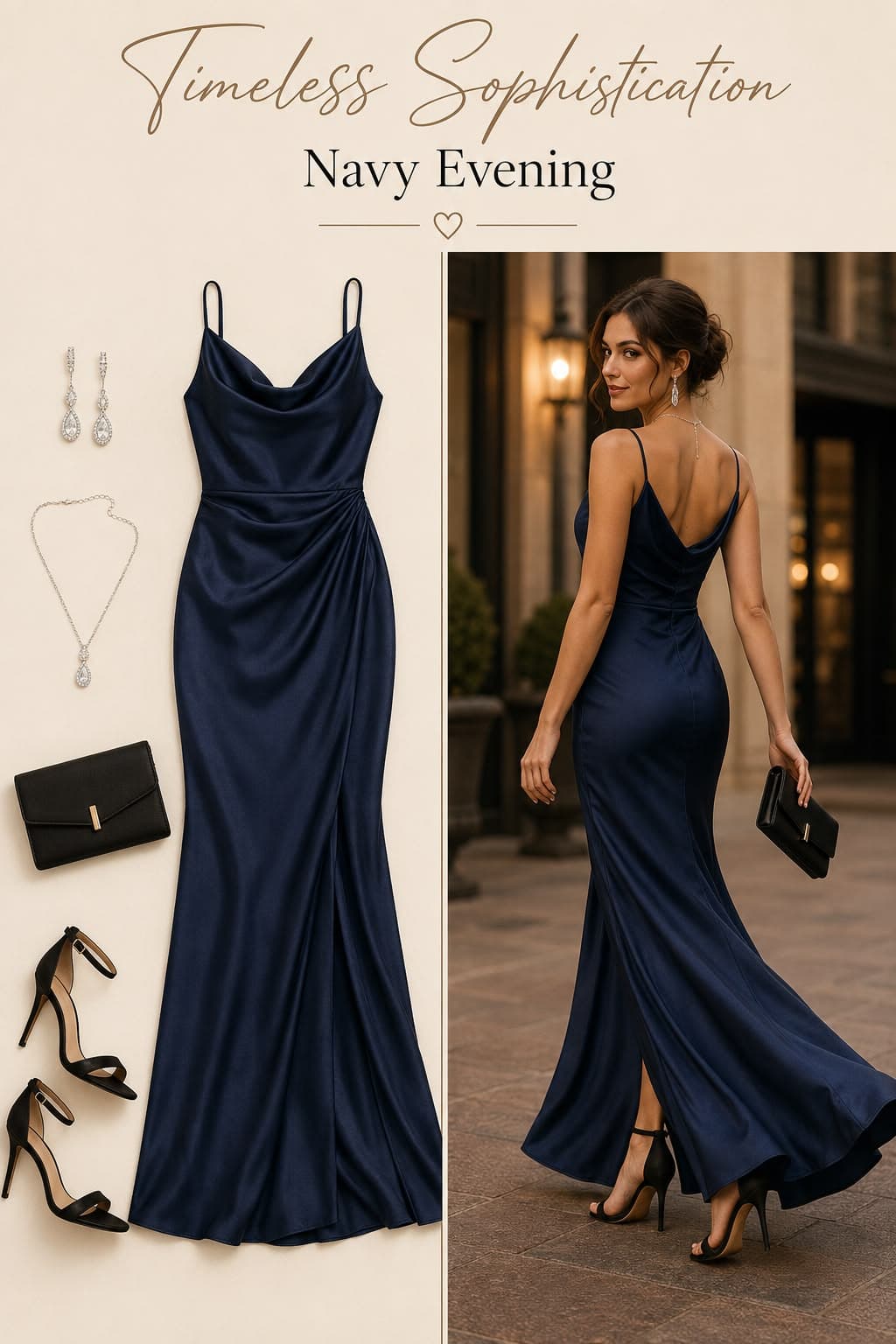 Timeless Sophistication: The Elegant Navy Evening Look